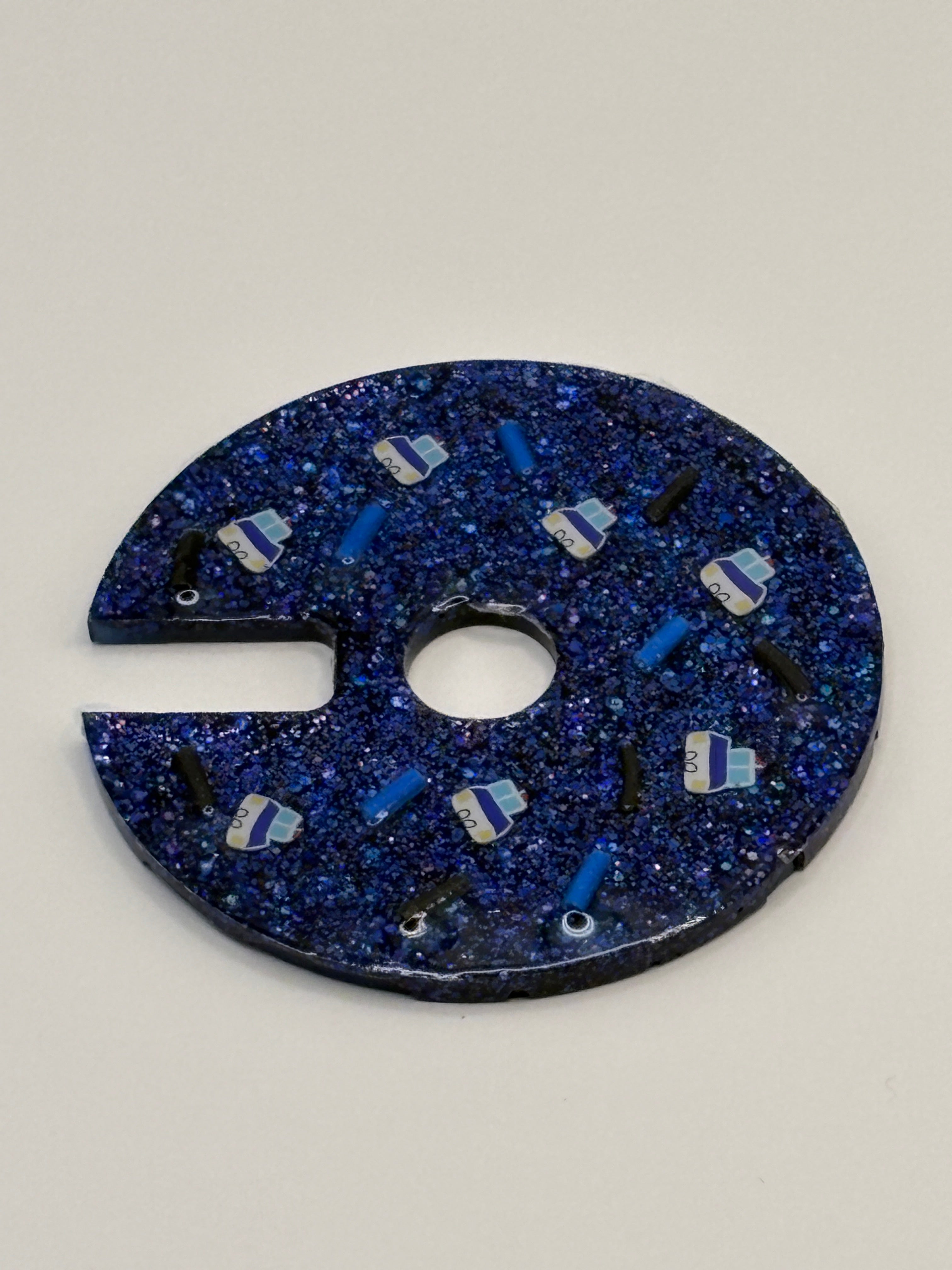 Police Glitter BruMate Era Tumbler Topper | Handmade Resin Police Cup Accessory | Blue Glitter Law Enforcement Lid Topper
