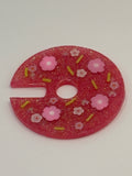 Pink Floral Glitter BruMate Era Tumbler Topper | Handmade Resin Flower Cup Accessory | Pink Daisy Lid Topper