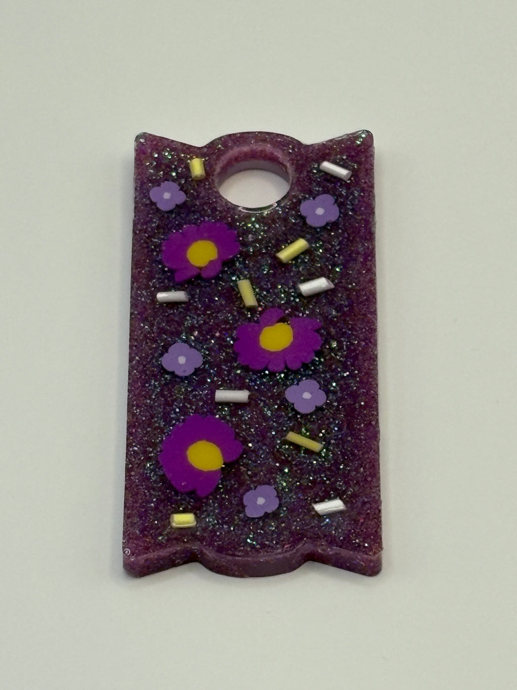 Purple Floral Stanley 30 oz Tumbler Topper | Handmade Resin Flower Cup Accessory | Glitter Stanley Lid Topper