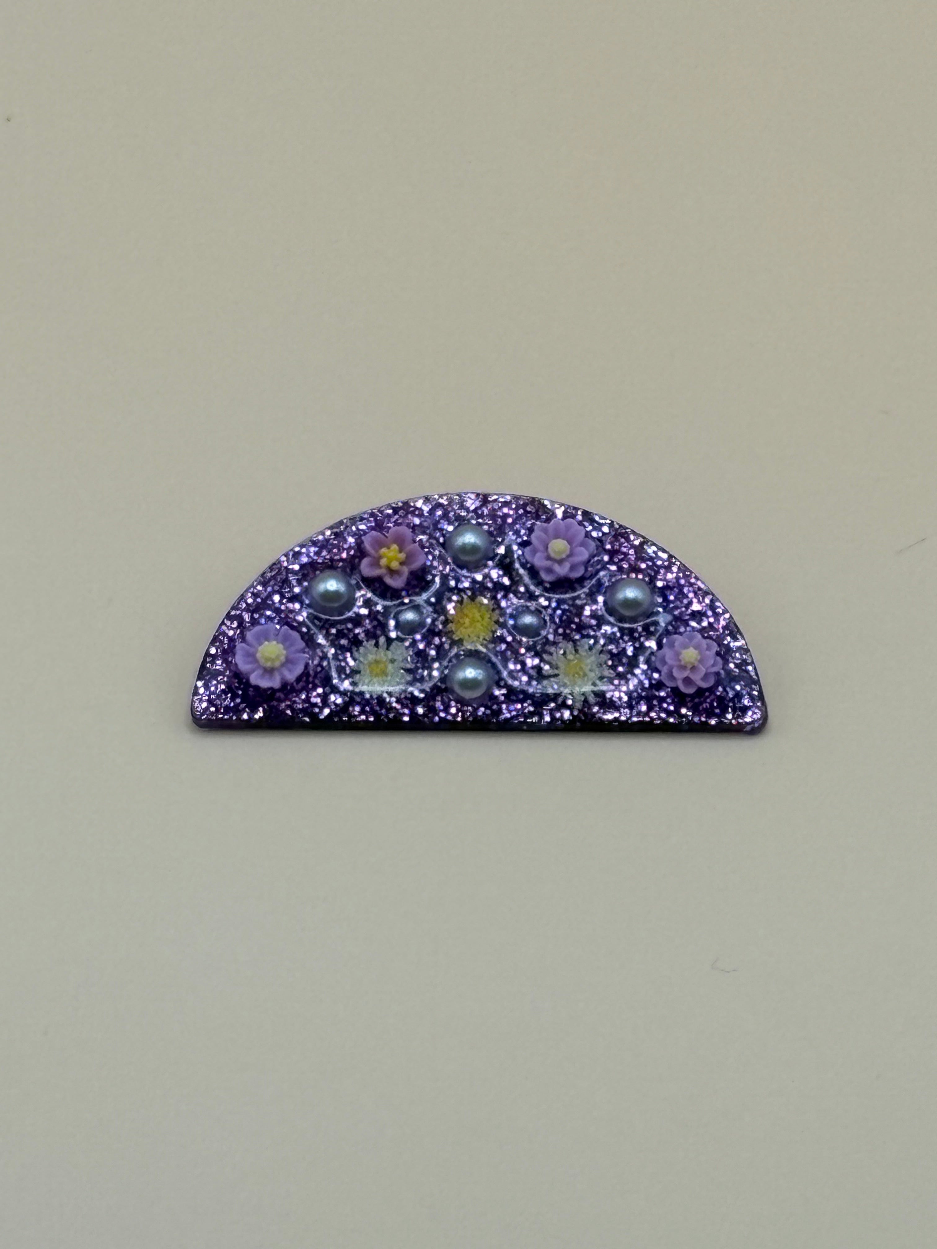 Purple Wildflower Glitter Tumbler Topper for Owala FreeSip
