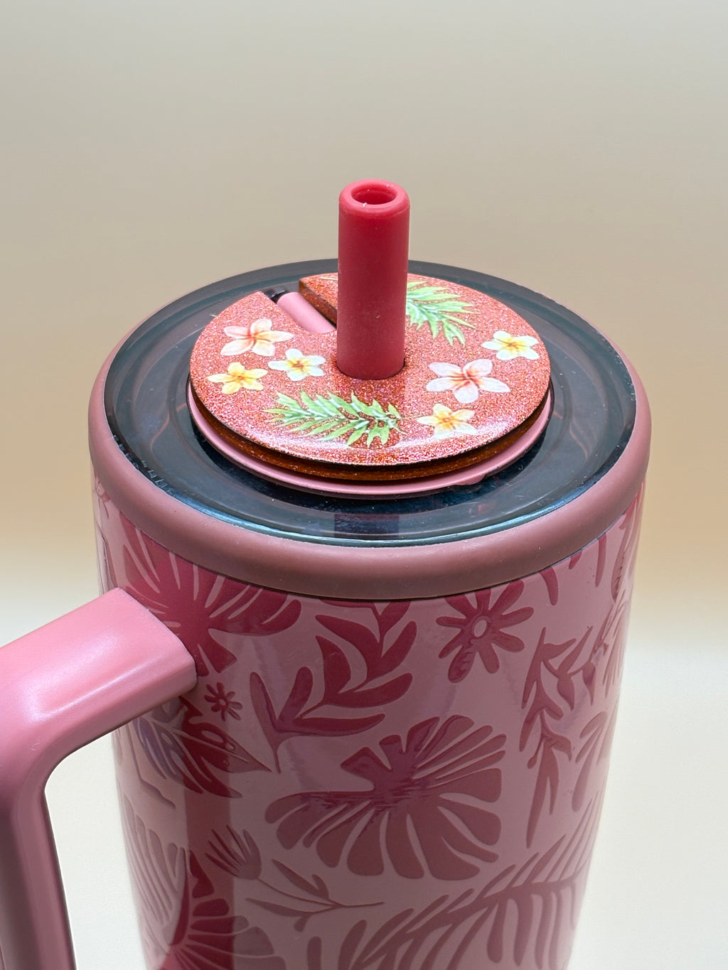 Coral Tropical Floral Tumbler Topper for BruMate Era