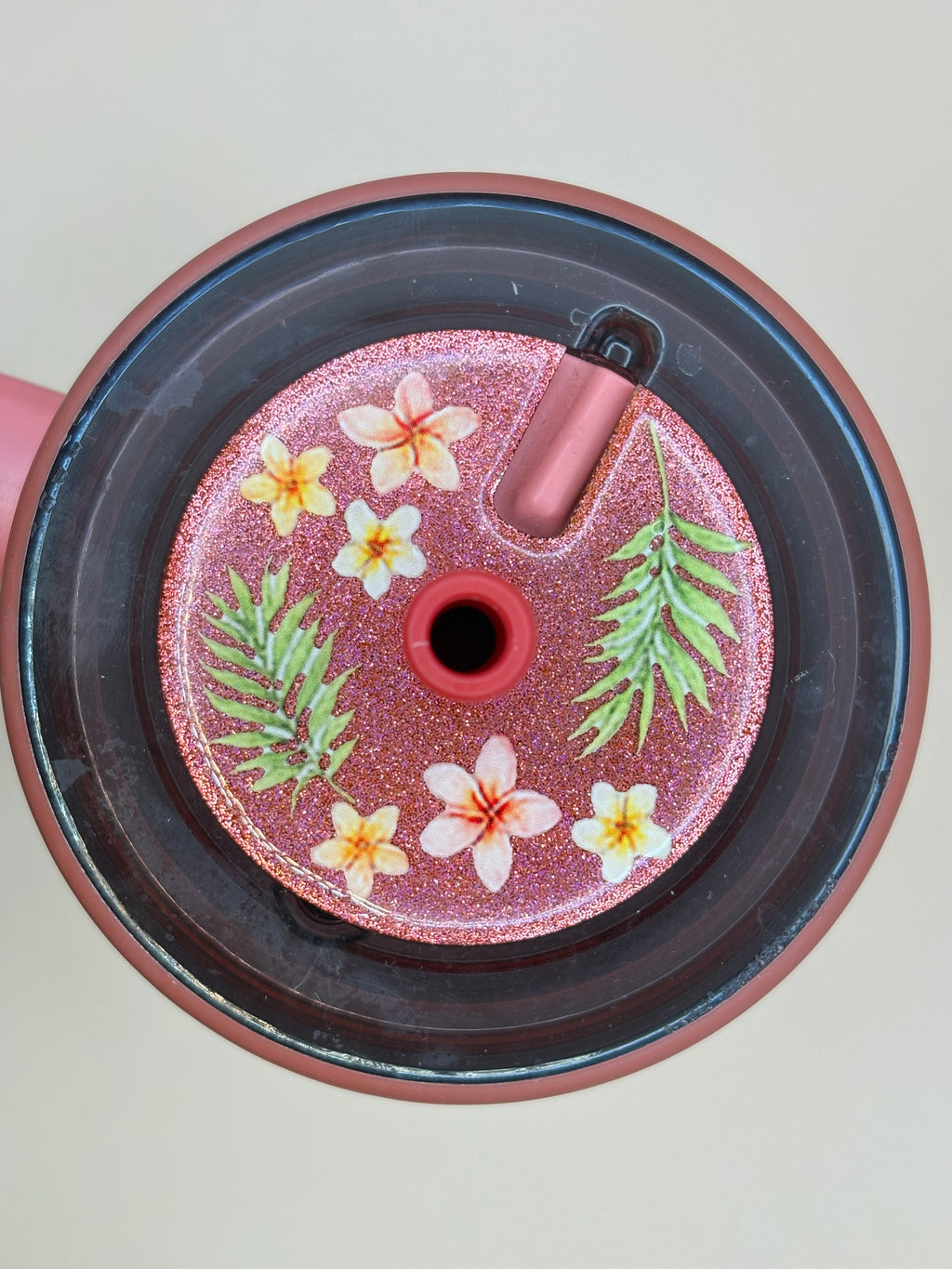 Coral Tropical Floral Tumbler Topper for BruMate Era